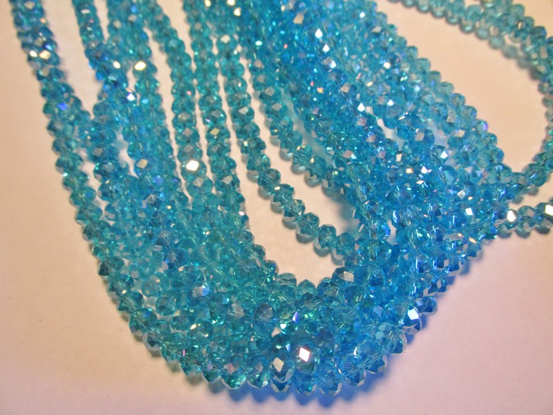 (image for) Turquoise crystal rondelle beads #HU14-1332